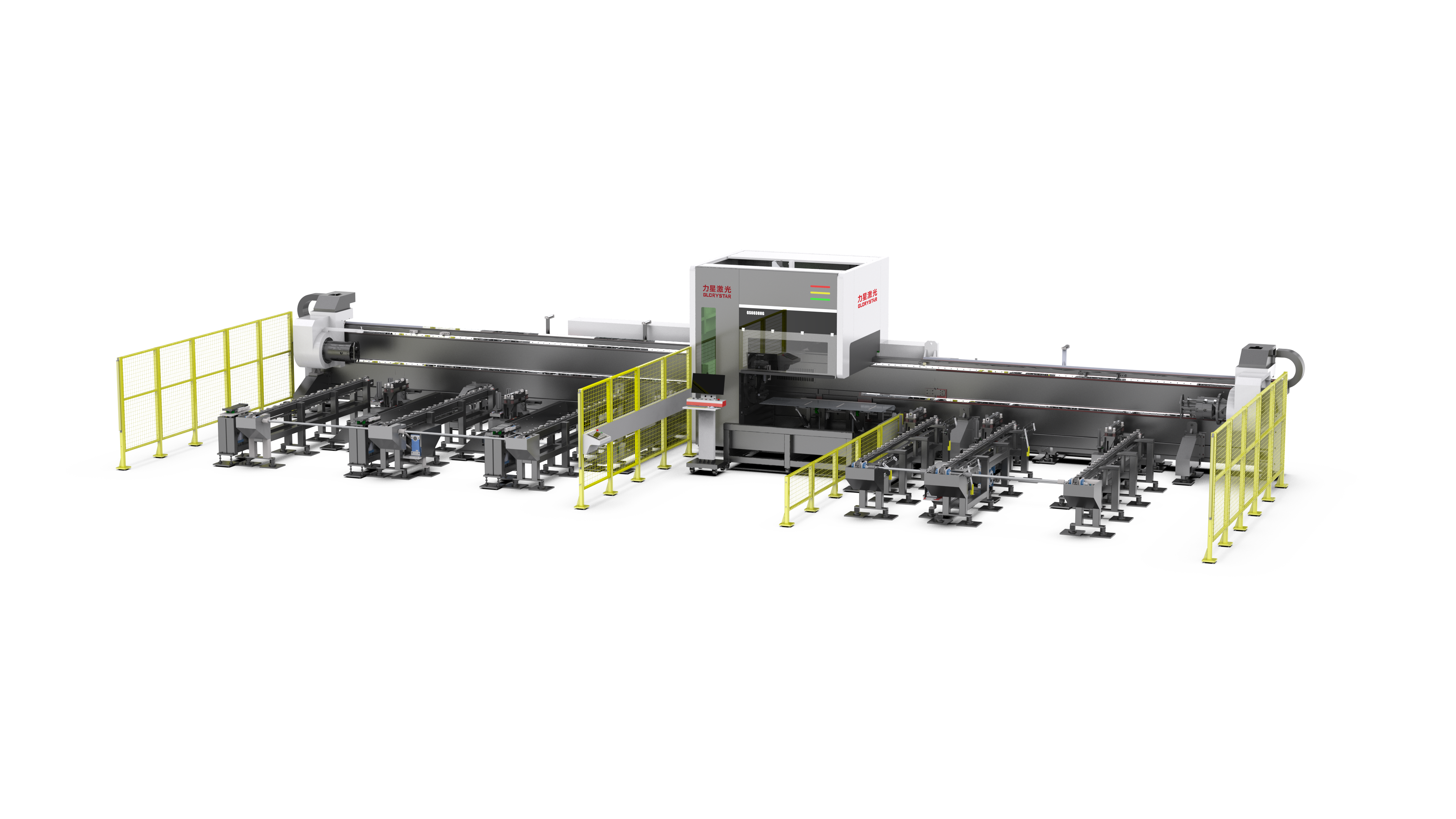 力星激光三卡盘重型管材切割机：精准高效，突破极限！